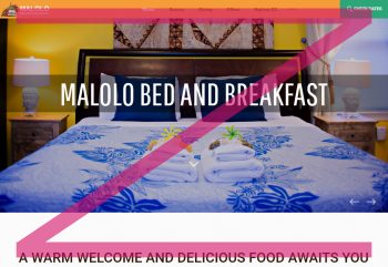 The Malolo B&B's homepage showing how people read visually driven websites in a Z-pattern