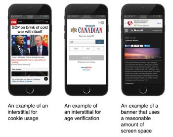 Popup examples that Google won't punish