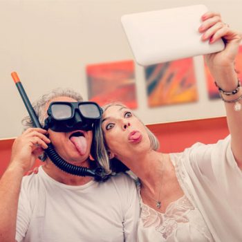 Older Couple Producing User Generated Content